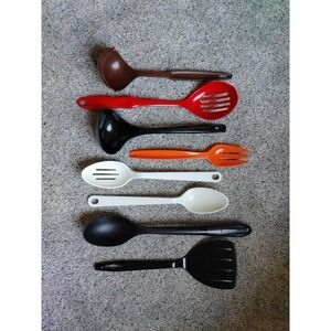Vintage Kitchen Utensils Lot of 8 Spoons Ladle Melamine Retro Tailor Made Ekco